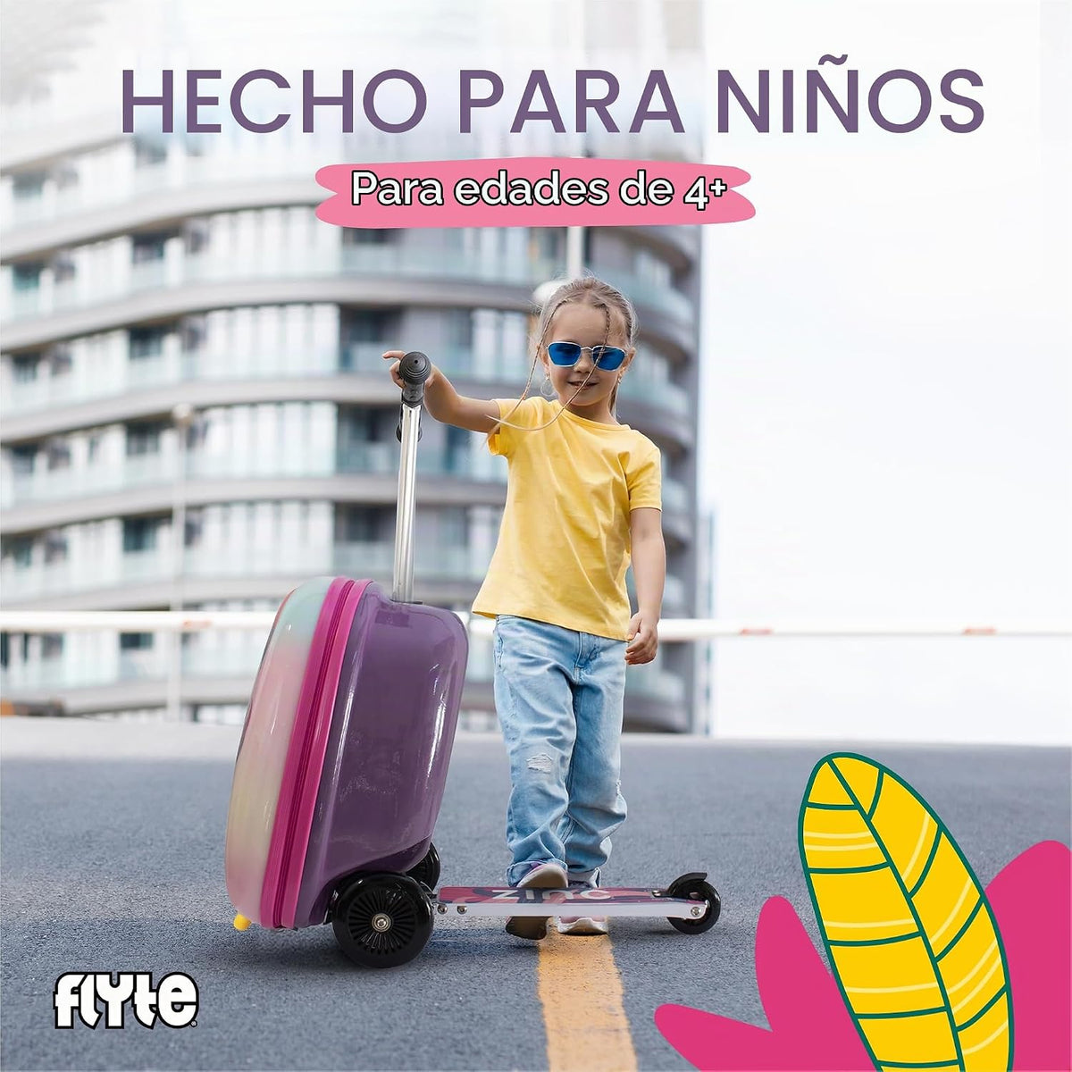 Flyte Maleta Scooter - 2 en 1, Maleta de Montar de 18 pulgadas para...