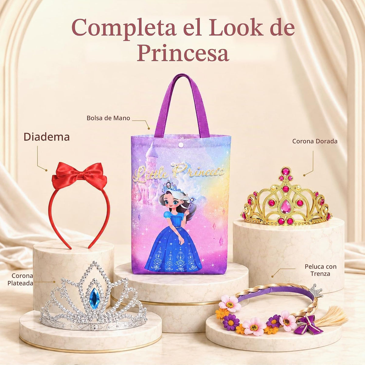 Meland Vestido de Princesa para niñas de 3 a 8 años, 4 Trajes de Pr...