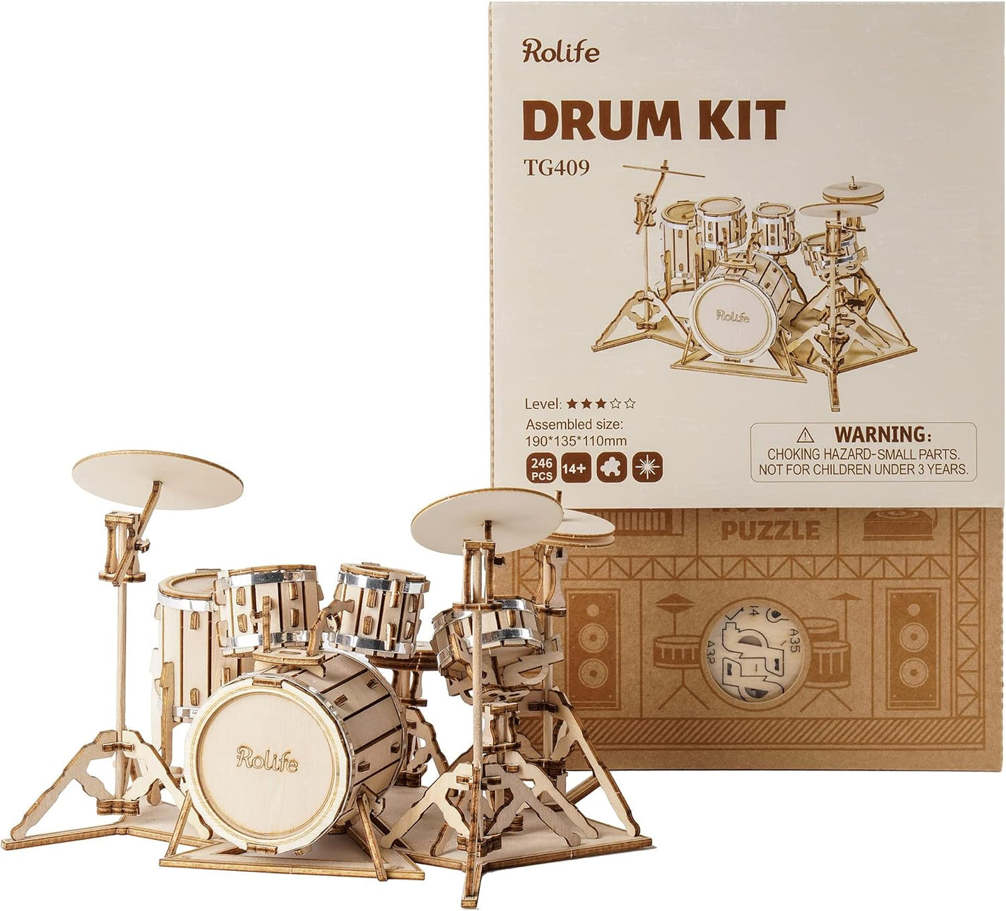 Rolife Kit de modelos de rompecabezas de madera 3D para adultos y a...
