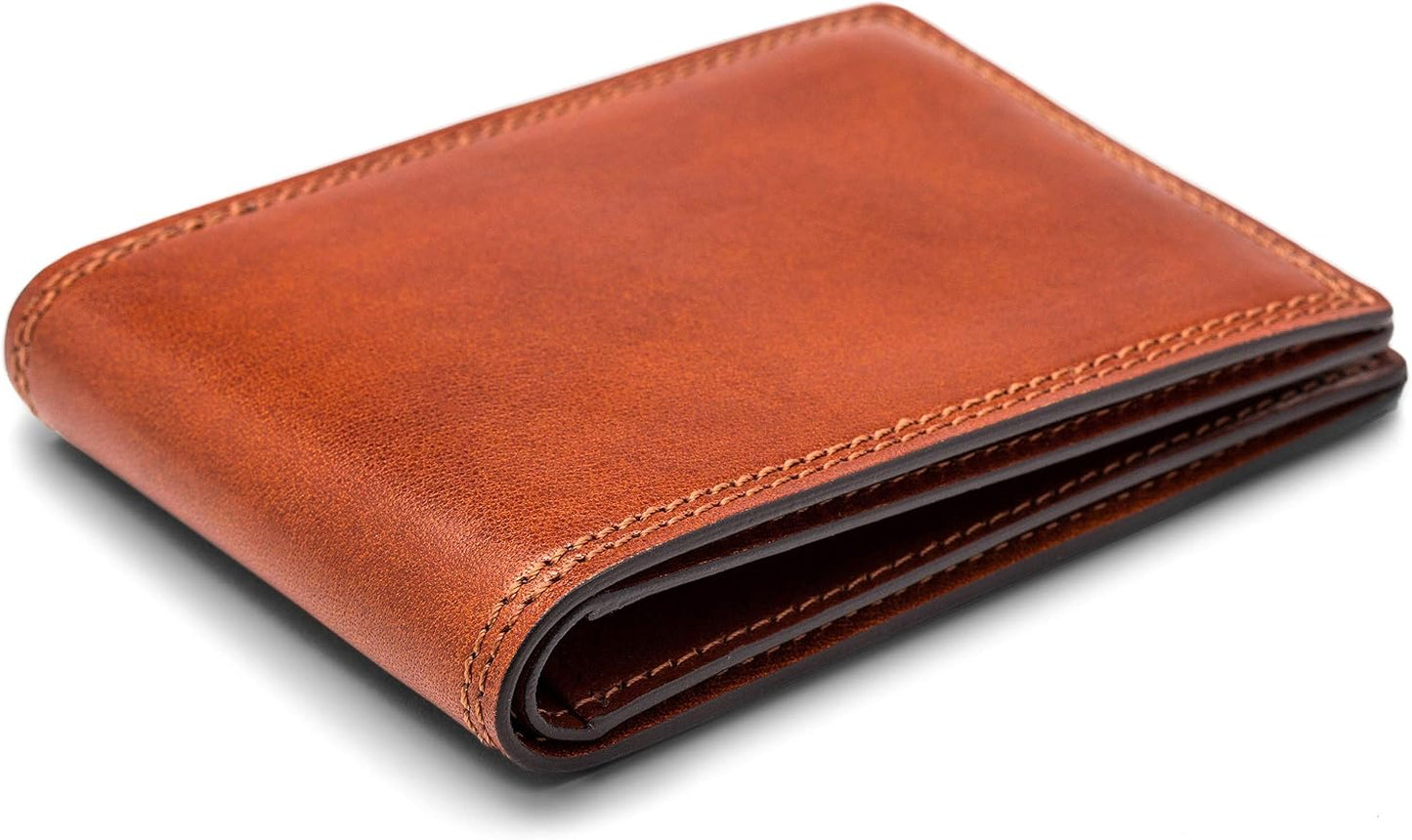 Bosca Billetera pequeña de cuero plegable para hombre, Ámbar, Colec...