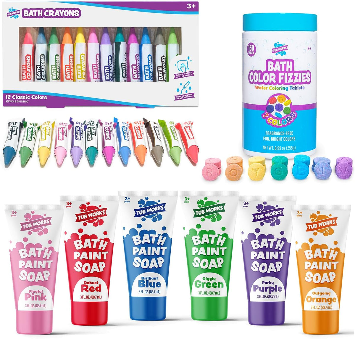 Tub Works® My Colorful Bath™ Juego de Baño para Niños | No Tóxico |...