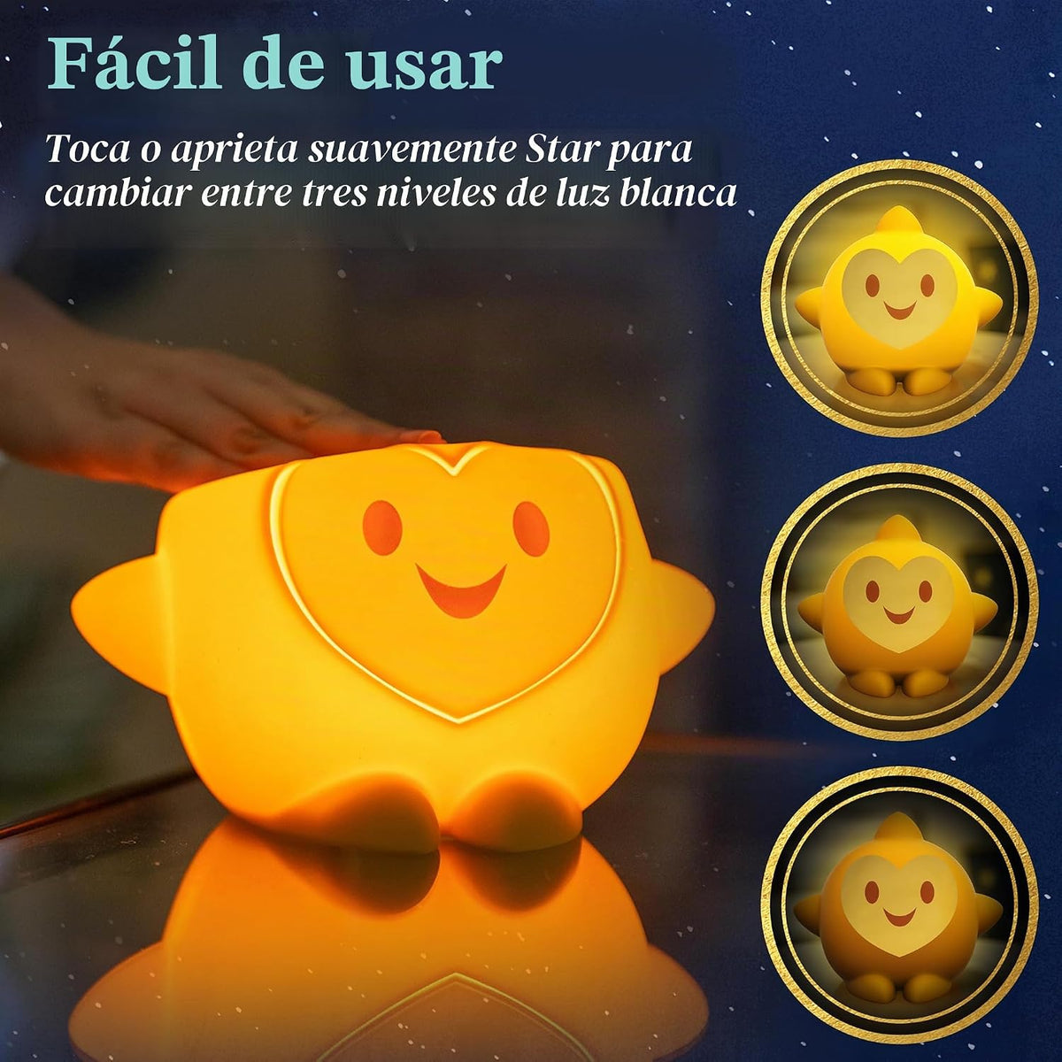 Disney Wish Squishy Light, luz nocturna para niños, lámpara USB, fu...