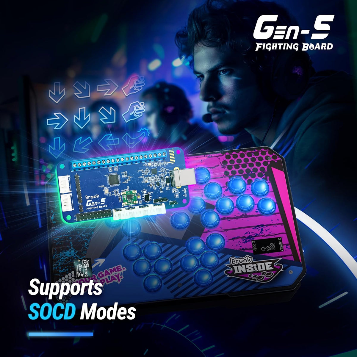 Brook Gaming GEN 5 - Tablero de combate con cable - Compatible con...