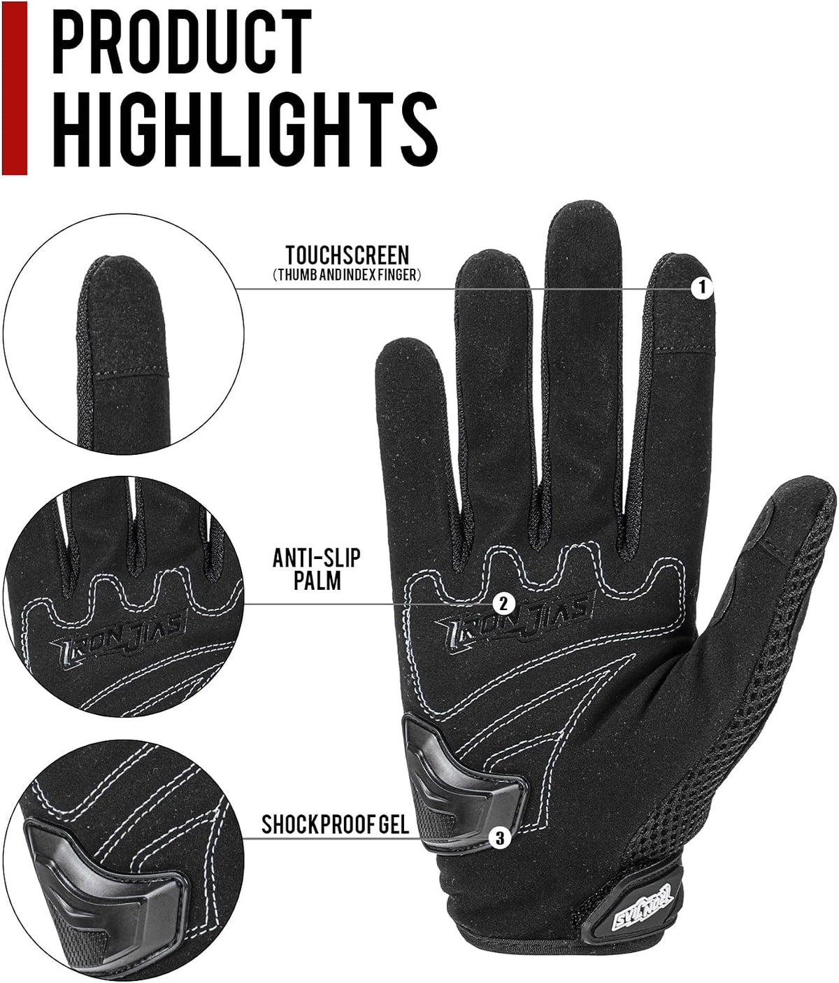 IRON JIA'S Guantes de motocicleta para hombres y mujeres - Guan...