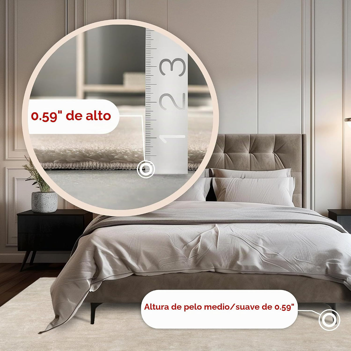 nuLOOM Loni - Alfombra de área lavable color crema, 5 x 8 pies | Nu...