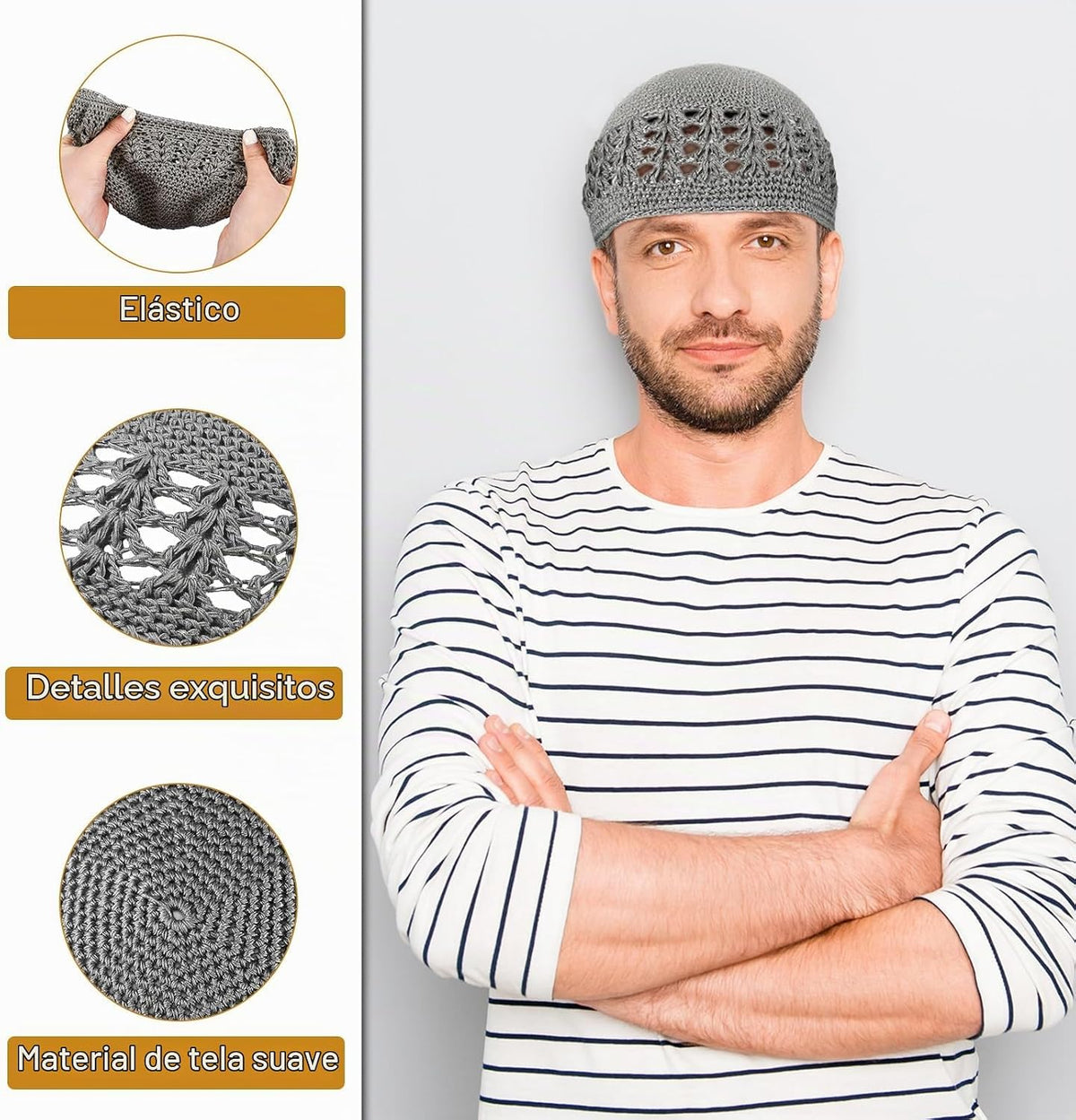Boyiee Gorros de Punto Kufi Gorro de Ganchillo Gorros de Calavera G...