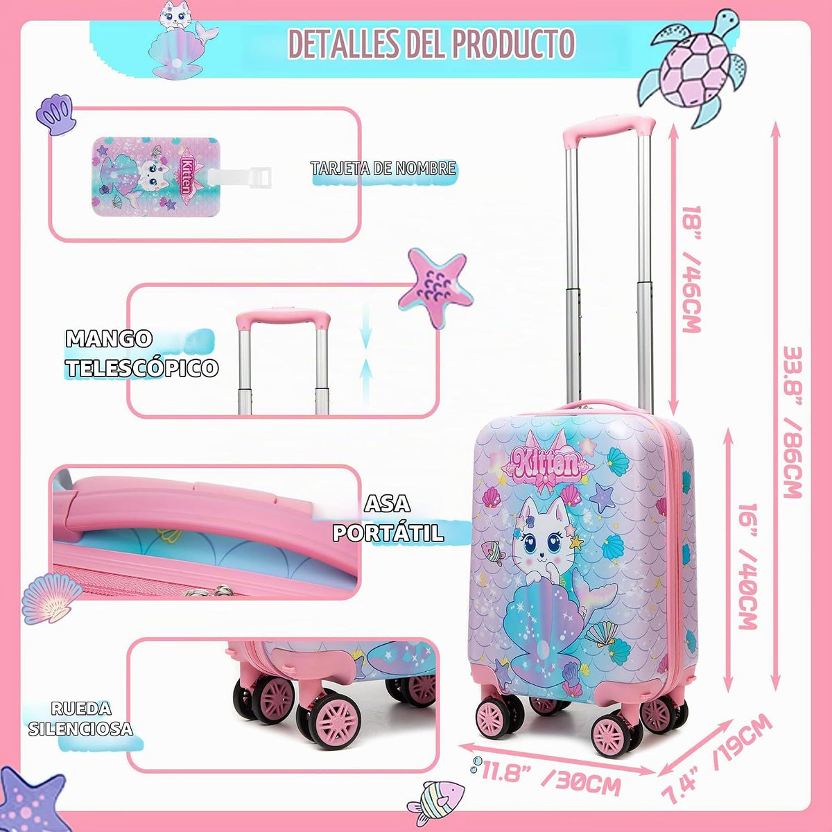 Homskiii Juego de Equipaje para Niños de 5 Piezas, Juego de Maletas...