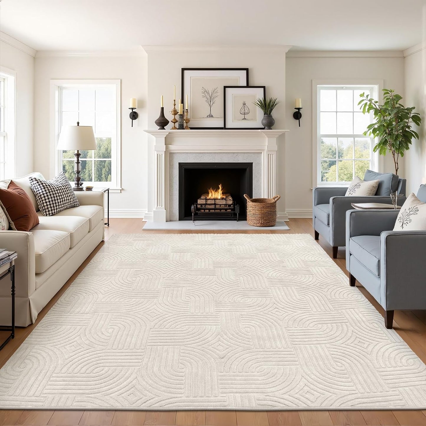 Pauwer Alfombras lavables para sala de estar, de 6 x 9 pies, modern...