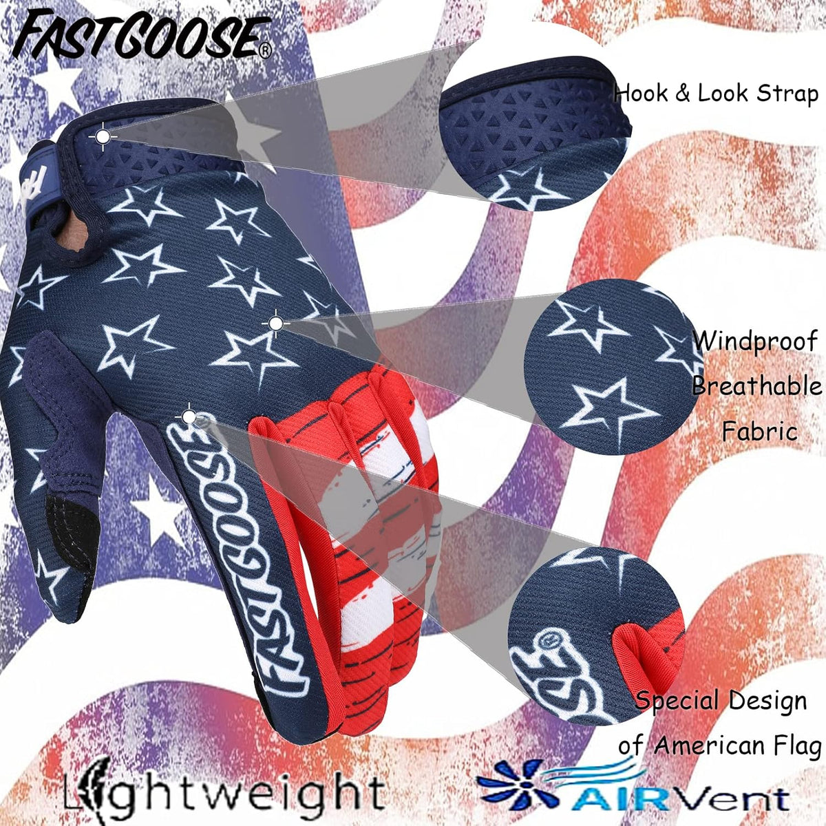 FASTGOOSE - Guantes de motocicleta transpirables y ligeros todoterr...