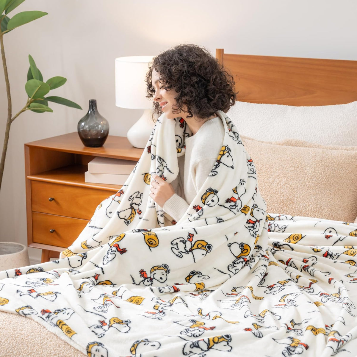 Berkshire Blanket Peanuts® VelvetLoft® - Manta de felpa de Snoopy c...