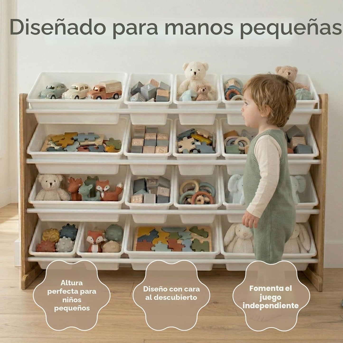 Humble Crew Organizador de juguetes para niños con 20 contenedores,...