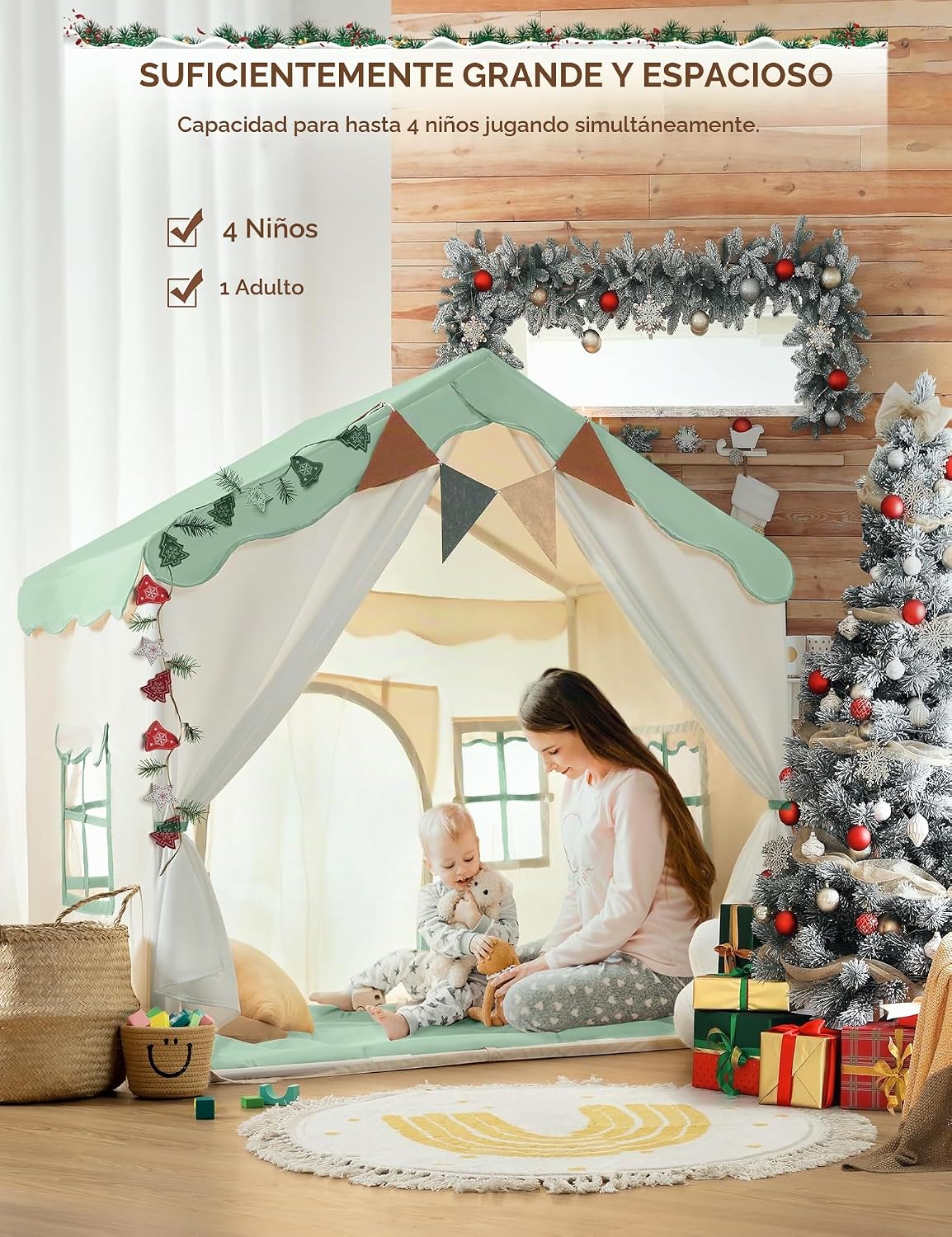 besrey Tienda de campaña para niños, tienda de campaña 2 en 1 con |...