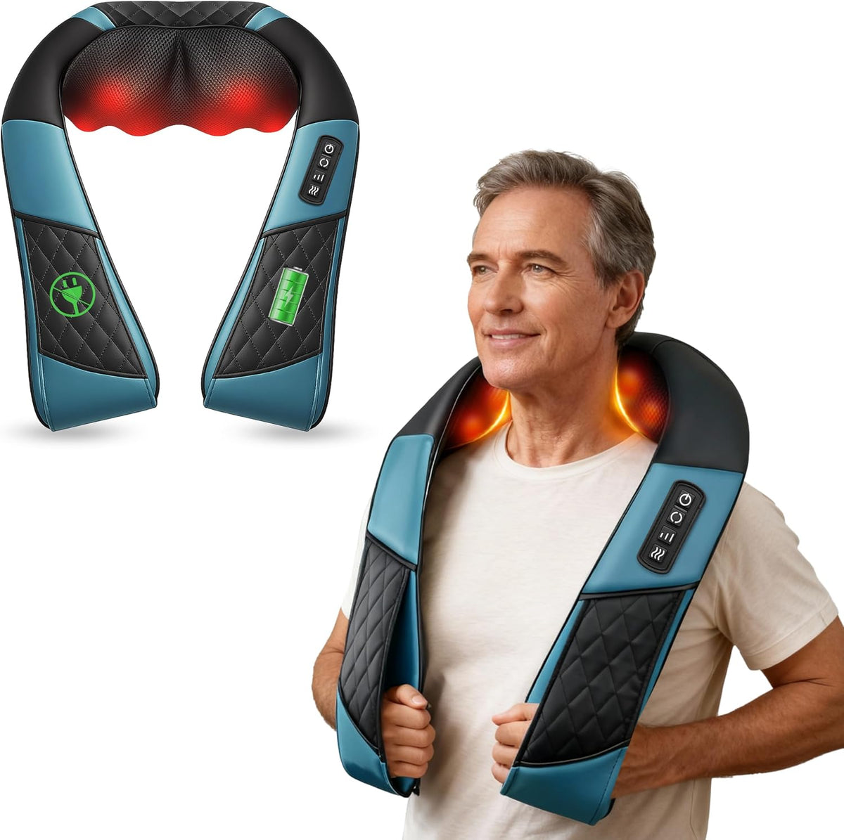 COMFIER Masajeador de cuello y hombros Shiatsu mejorado 2026 con ca...