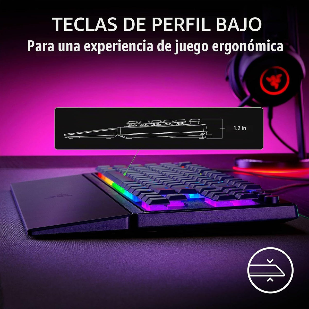 Razer Ornata V3 TKL - Teclado para juegos, teclas de perfil bajo, c...