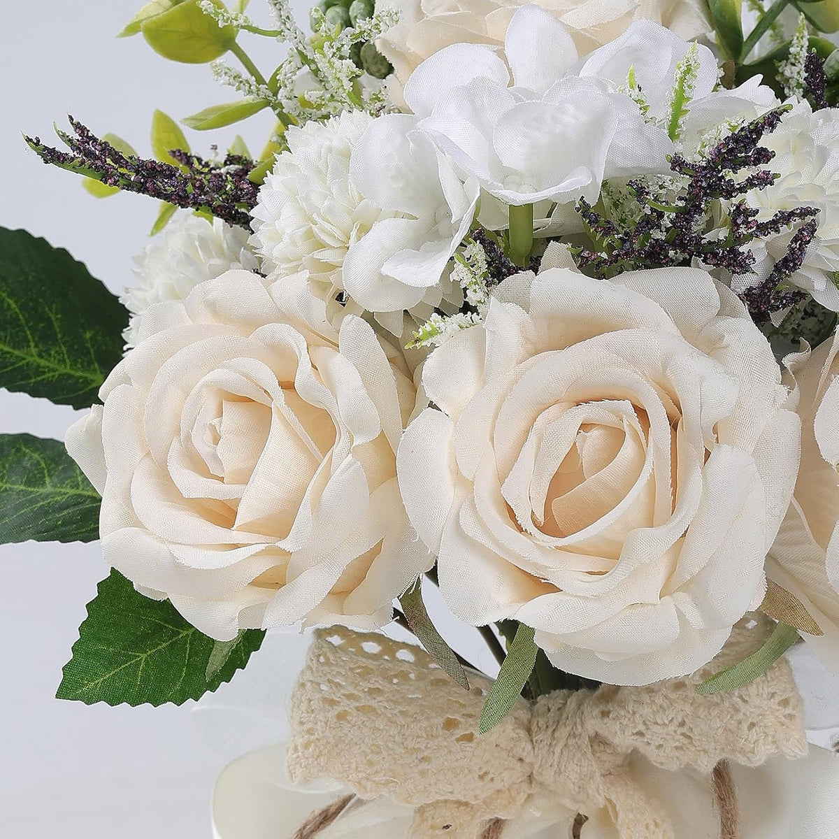 6.5 "Artificial Champagne Rose Flower Ramo grande para la decor...