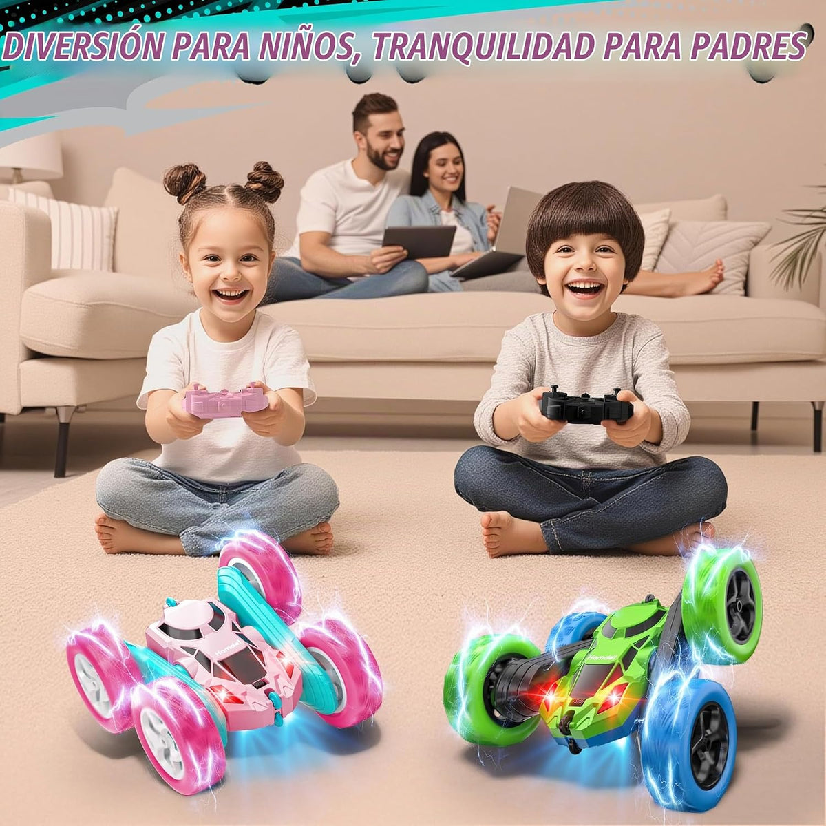 Hamdol Auto RC rosa para niñas de 6 años en adelante, vehículo de c...