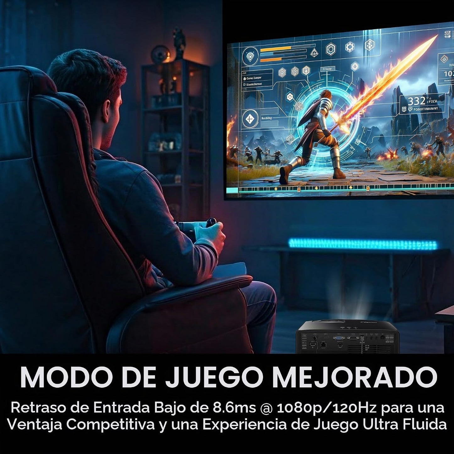 Optoma HZ41 4600-Lumen Full HD Laser DLP Home Theater y Gaming Proy...