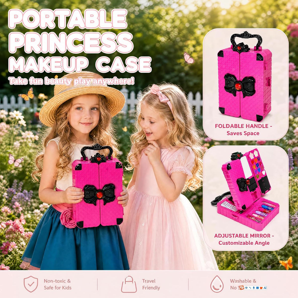 Juegos de maquillaje para niñas de 5 a 8 años, kit de maquillaje de...