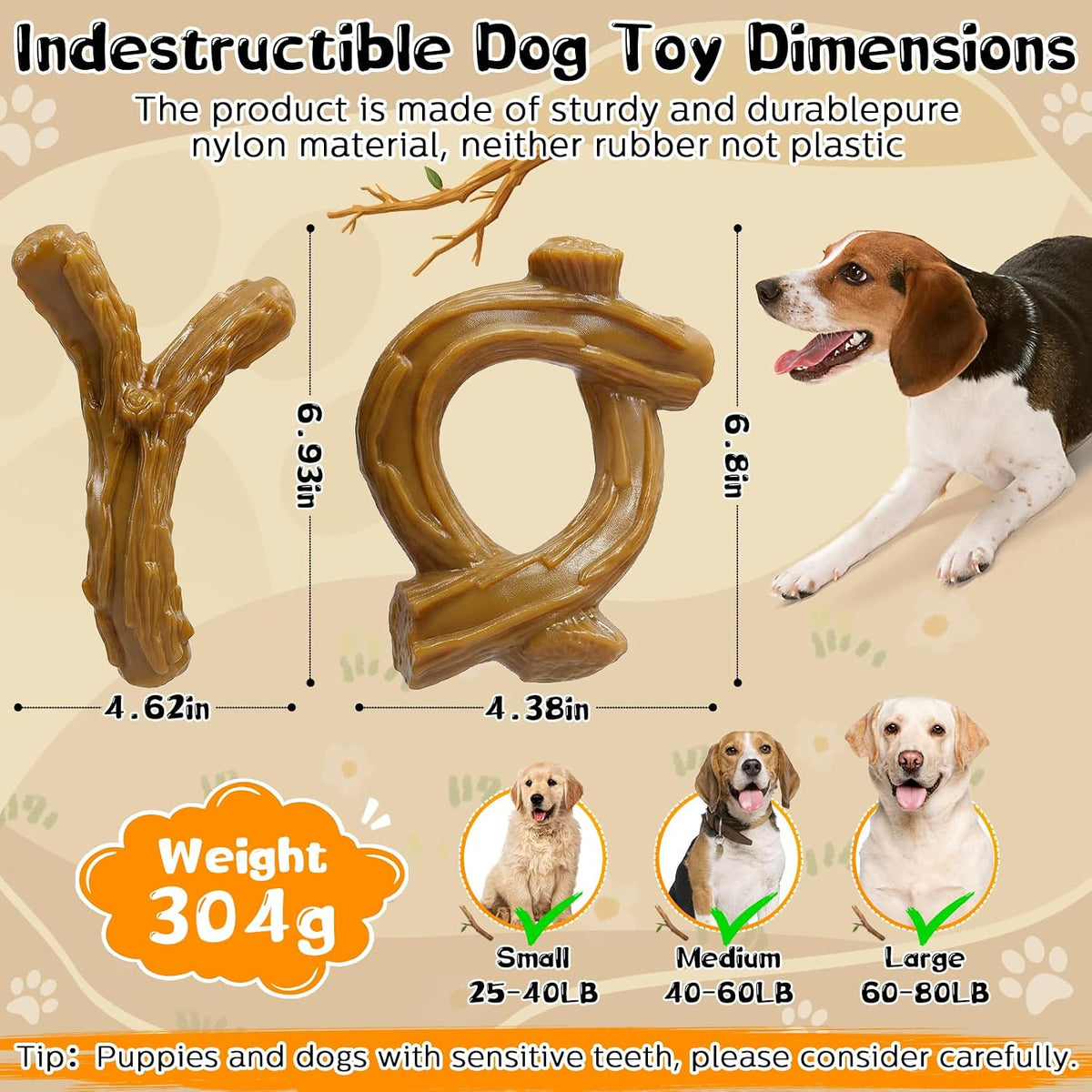 WOWBALA Paquete de 2 juguetes masticables para perros para masticad...