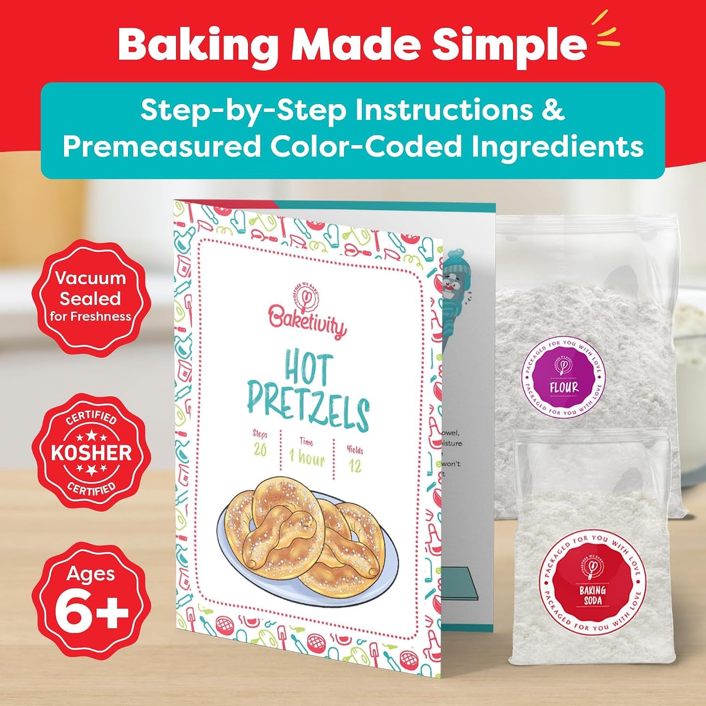 Baketivity Paquete de kit para hornear Cake Pop y pretzel, 2 divert...
