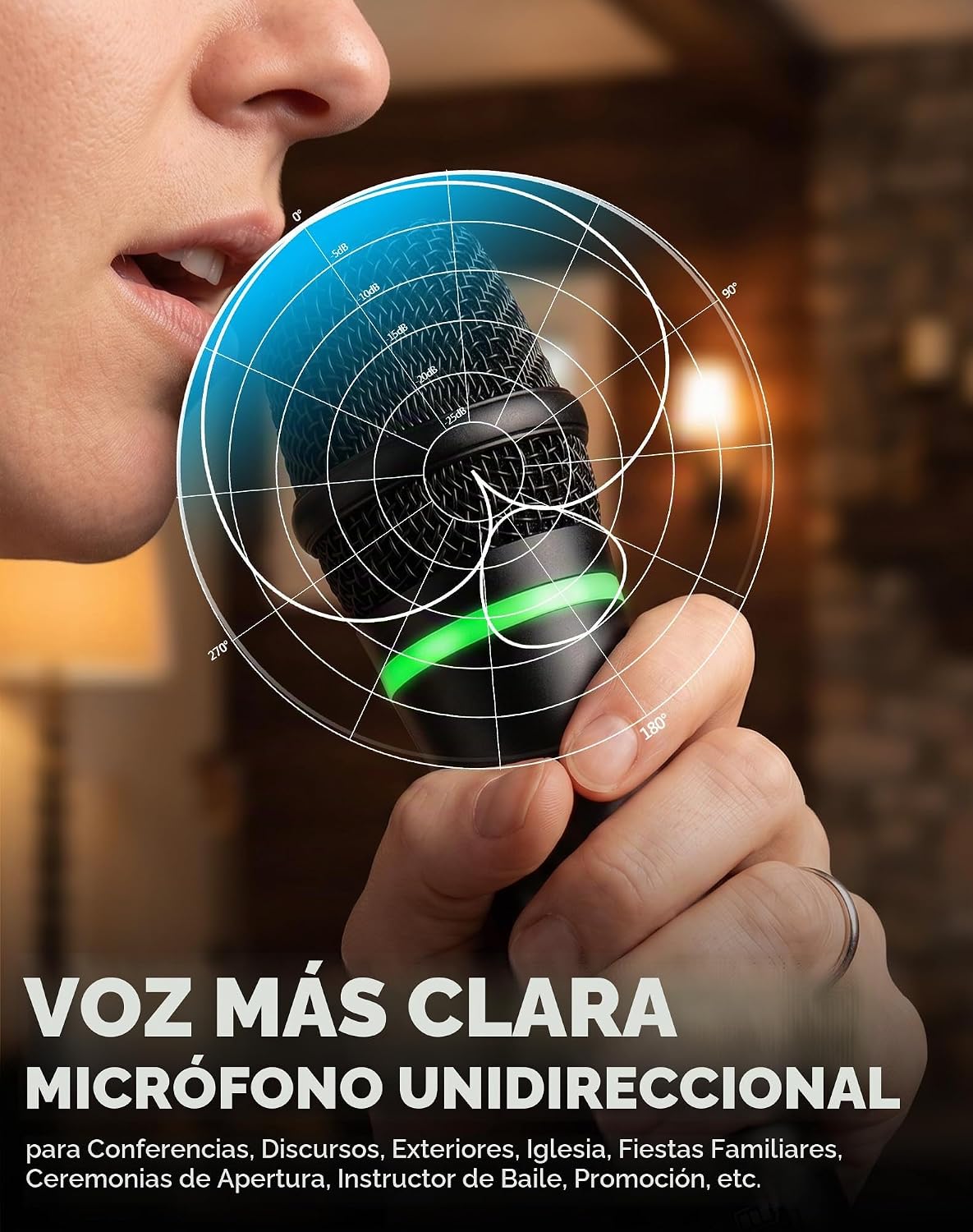 Bietrun Micrófono inalámbrico recargable, micrófonos inalámbricos d...