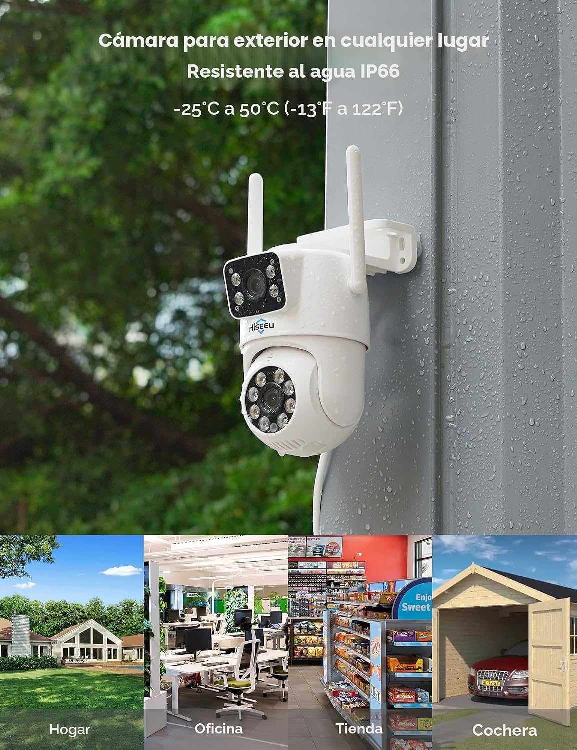 Hiseeu Cámaras de seguridad inalámbricas para exteriores, cámaras |...