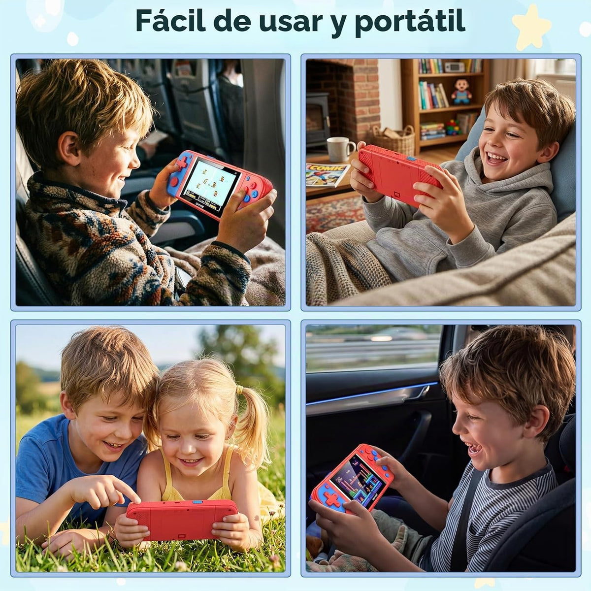 Juegos de mano para niños: 288 videojuegos retro, pantalla LCD de 3...