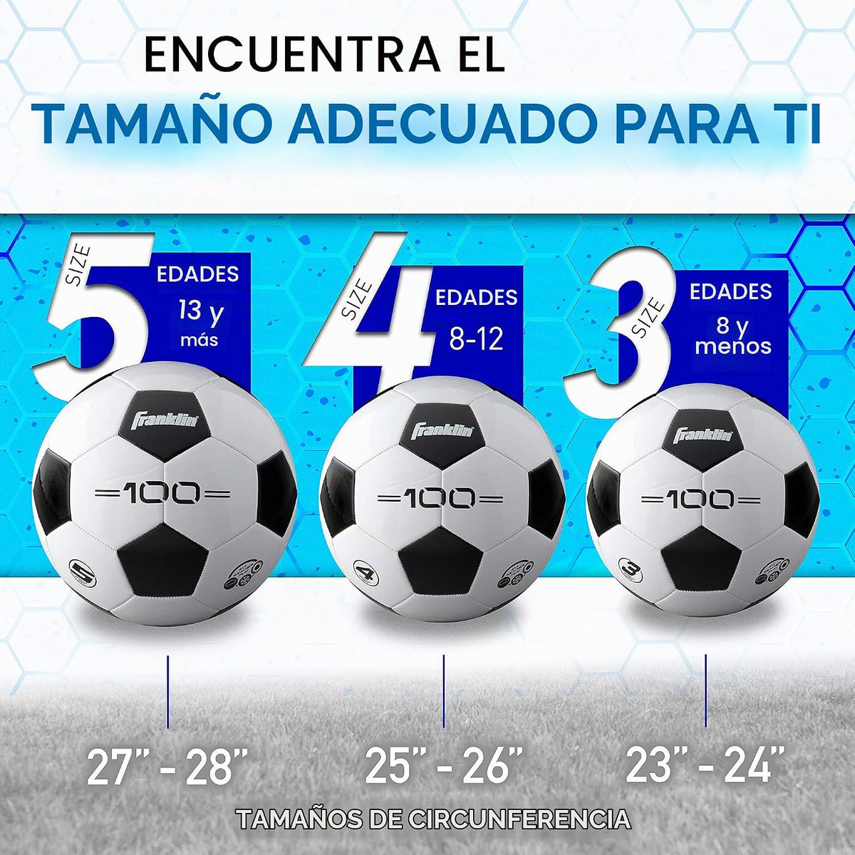 Franklin Sports - Pelotas de fútbol para jóvenes y adultos - Tamaño...