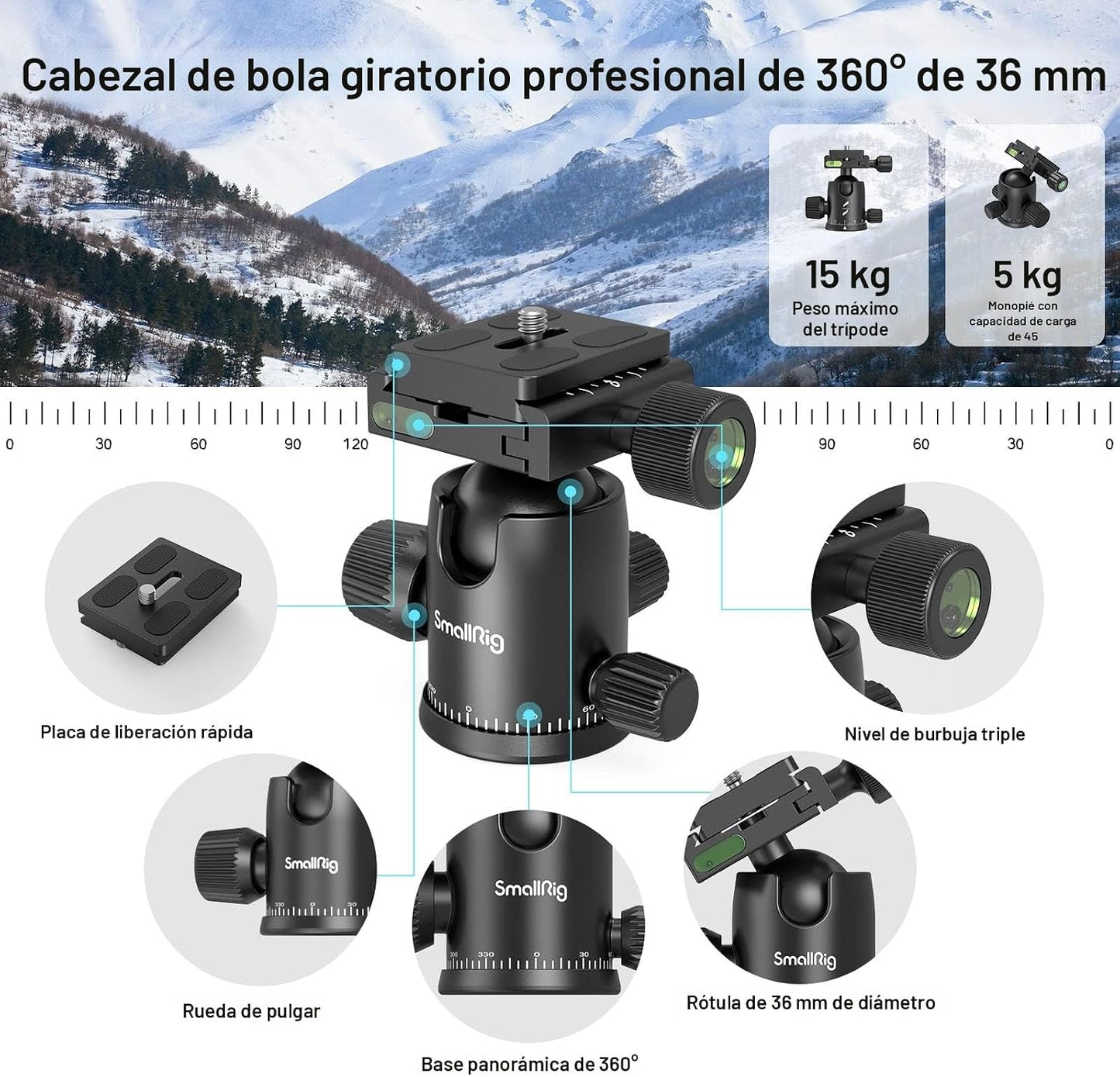 SmallRig Trípode para cámara, trípode\/monopie plegable de aluminio...