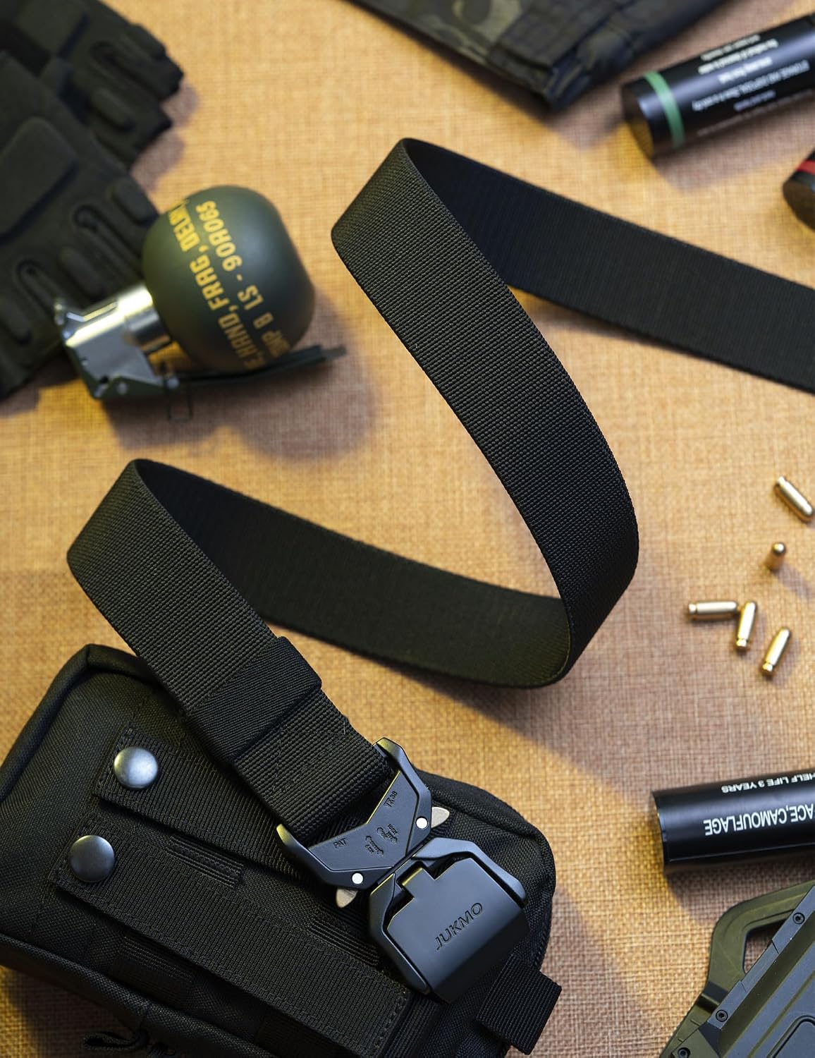 JUKMO Cinturón táctico, aparejador militar de senderismo de 1.5 pul...