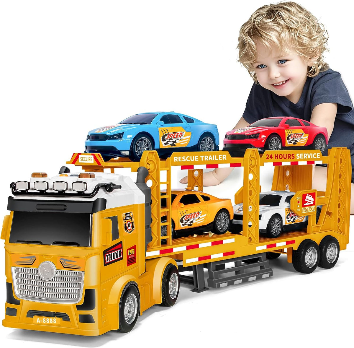 Juguetes para niños pequeños de 3, 4, 5, 6, 7 años, camión de carre...