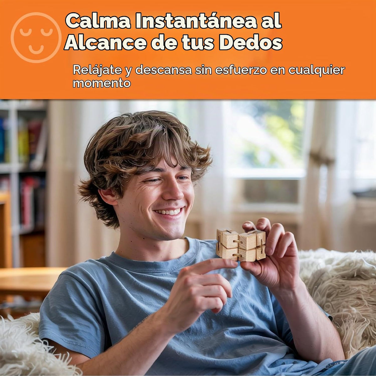 BunMo Cubo de madera para ansiedad \u2013 Cubo infinito de madera d...
