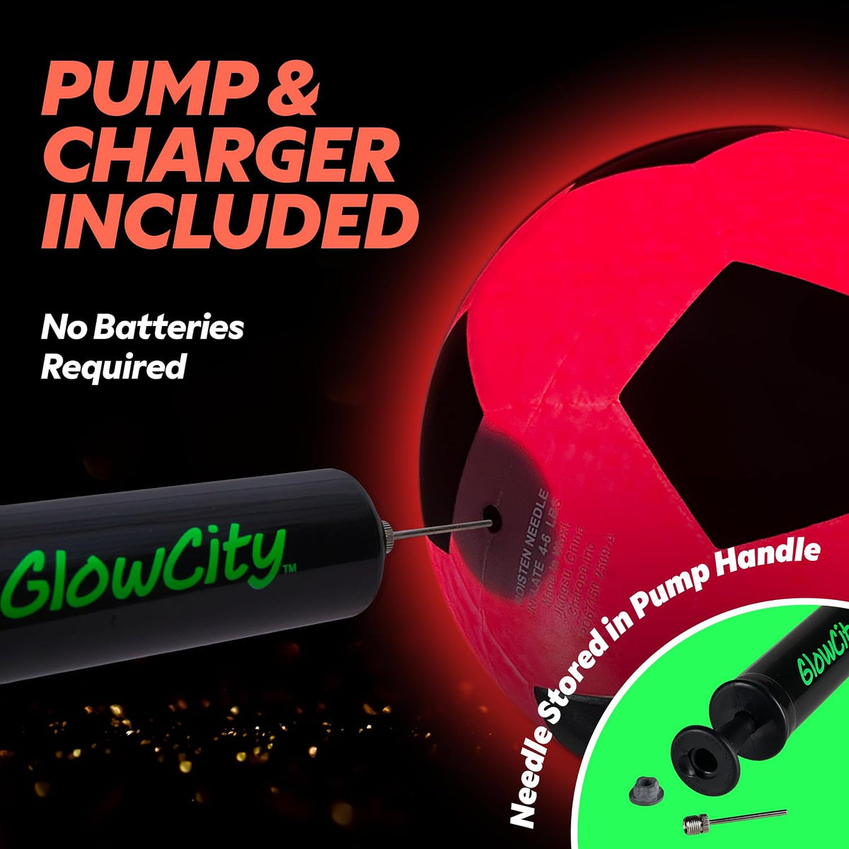 GlowCity Balón de fútbol que brilla en la oscuridad - Tamaños 3, 4,...