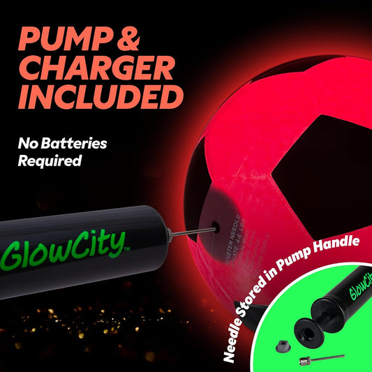 GlowCity Balón de fútbol que brilla en la oscuridad - Tamaños 3, 4,...