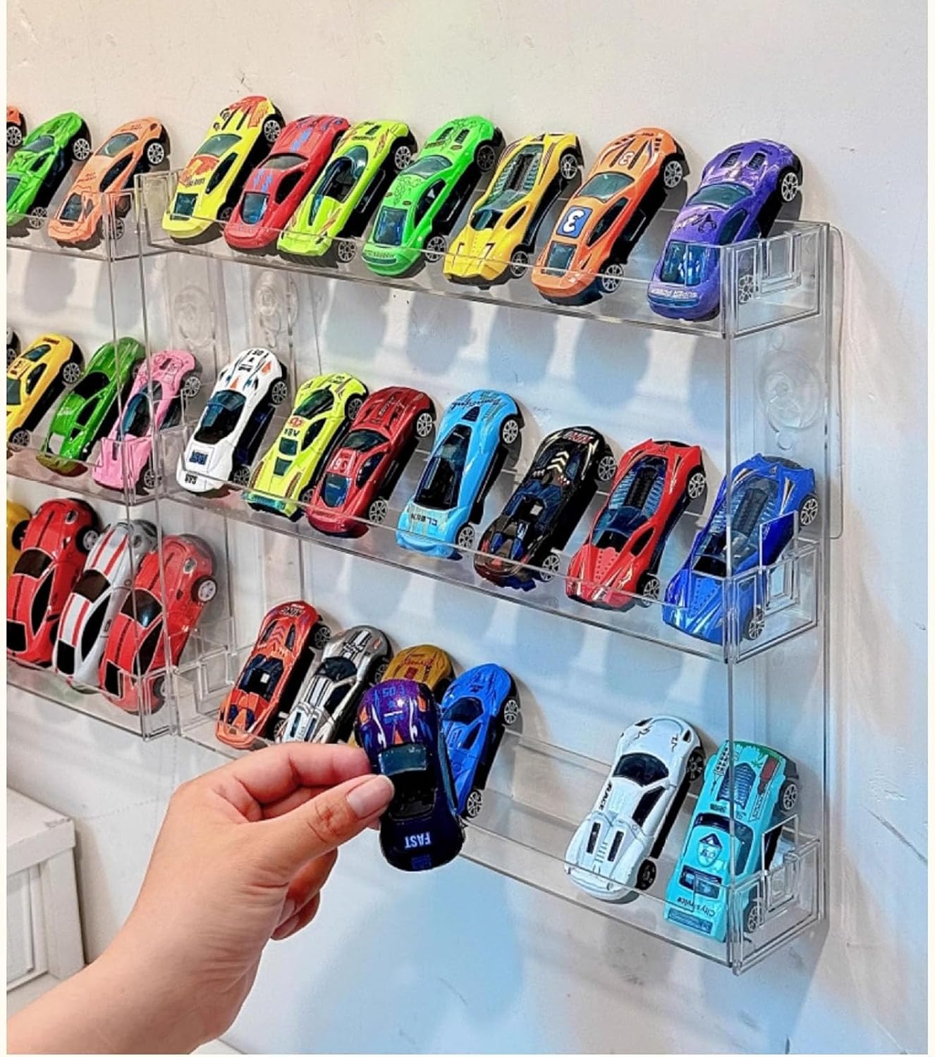 Estuche de exhibición de 3 capas de acrílico para montar en pared p...