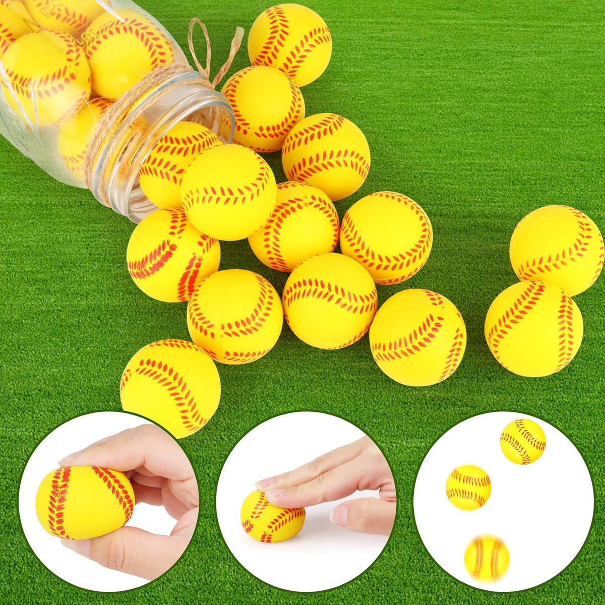 20 mini bolas de softbol antiestrés, bolas deportivas de espuma de...