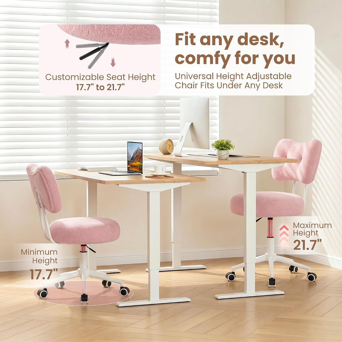 Silla de tocador pequeña con ruedas, cómoda silla de escritorio con...