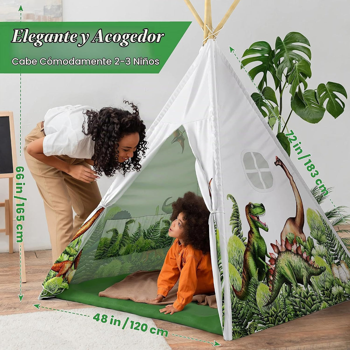W&amp;O Dinosaur Discovery - Tipi con luces LED, botón de rugido y...