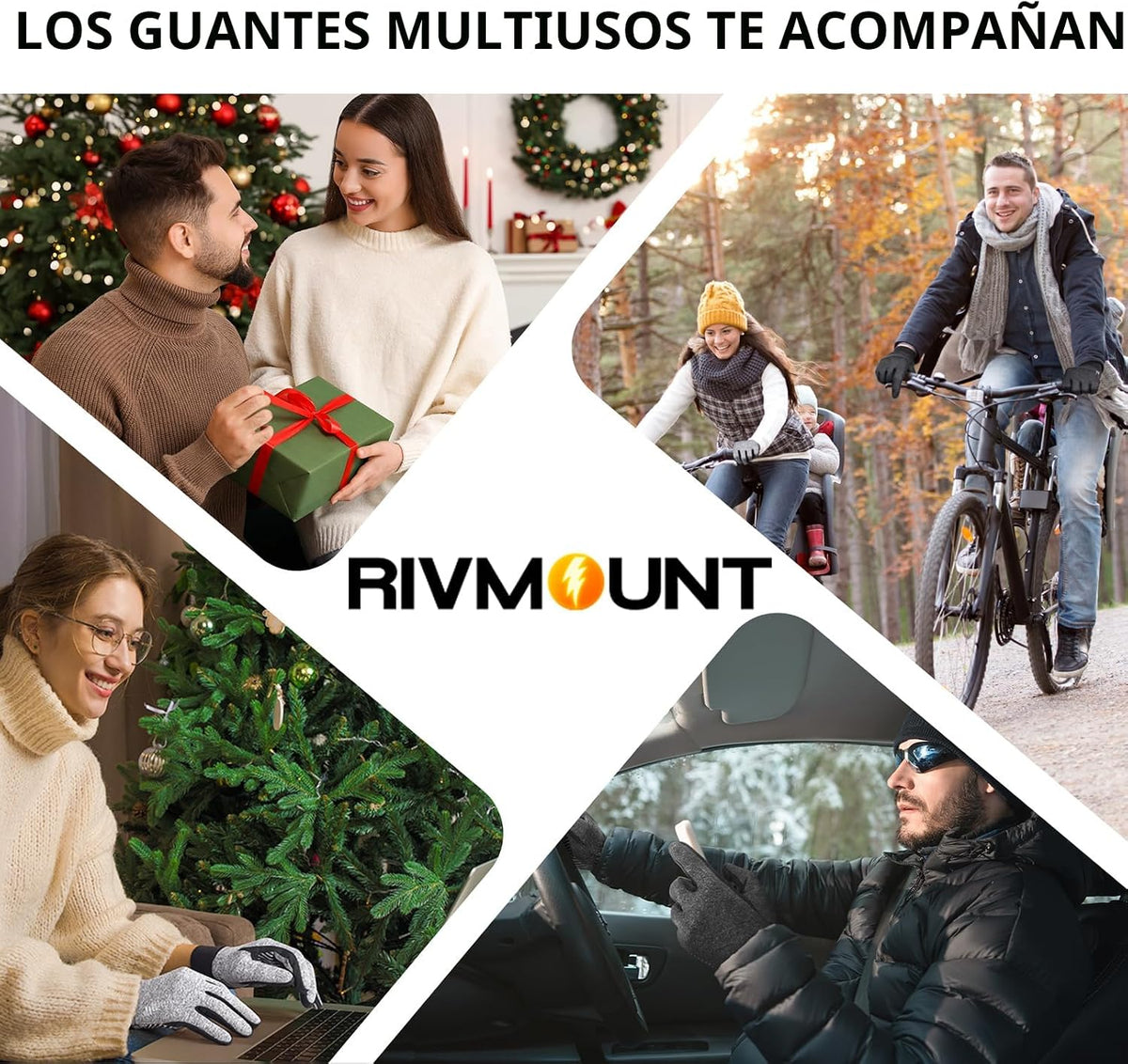 rivmount Guantes ligeros de invierno para correr, pantalla táctil y...