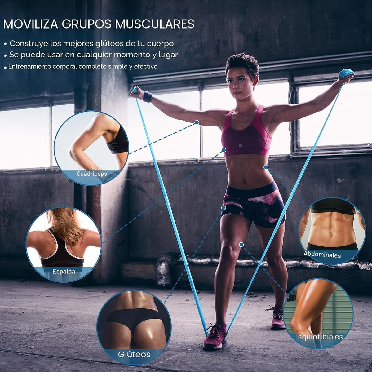 Bandas de resistencia para entrenamiento, terapia física, ejercicio...