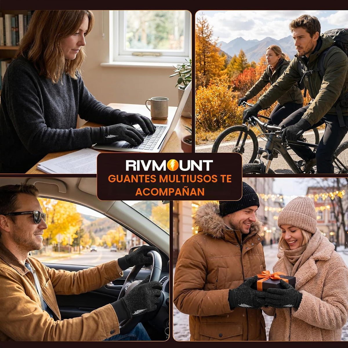 rivmount Guantes ligeros de invierno para correr, pantalla táctil y...