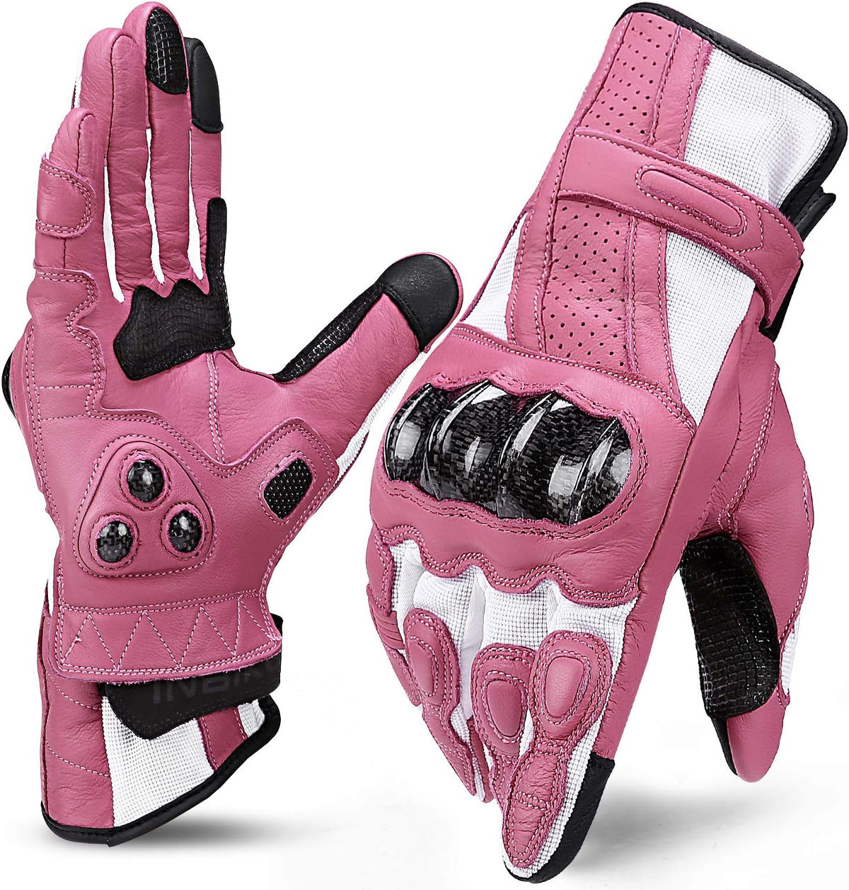 INBIKE - Guantes de moto de piel con nudillos duros y pantalla táct...