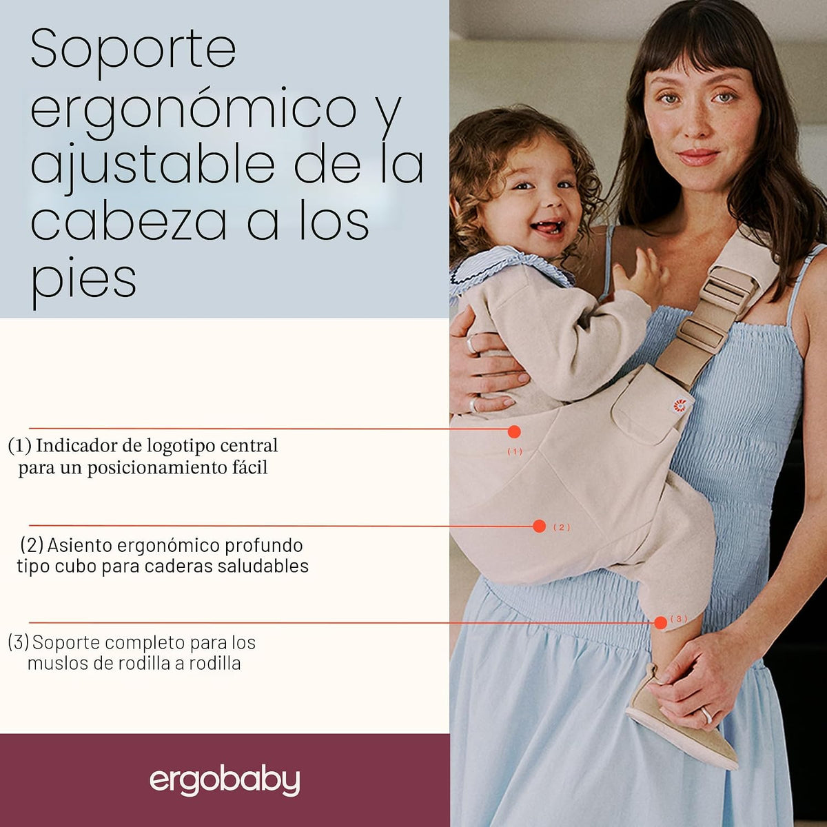 Ergobaby Upsie Cabestrillo de Cadera \u2013 Portabebés Oliva Suave...