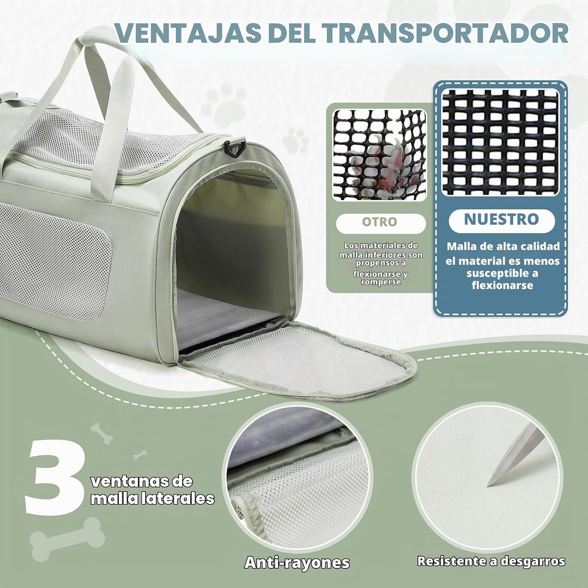 WEPLAN Estuche de transporte extragrande para gatos y perros, bolsa...