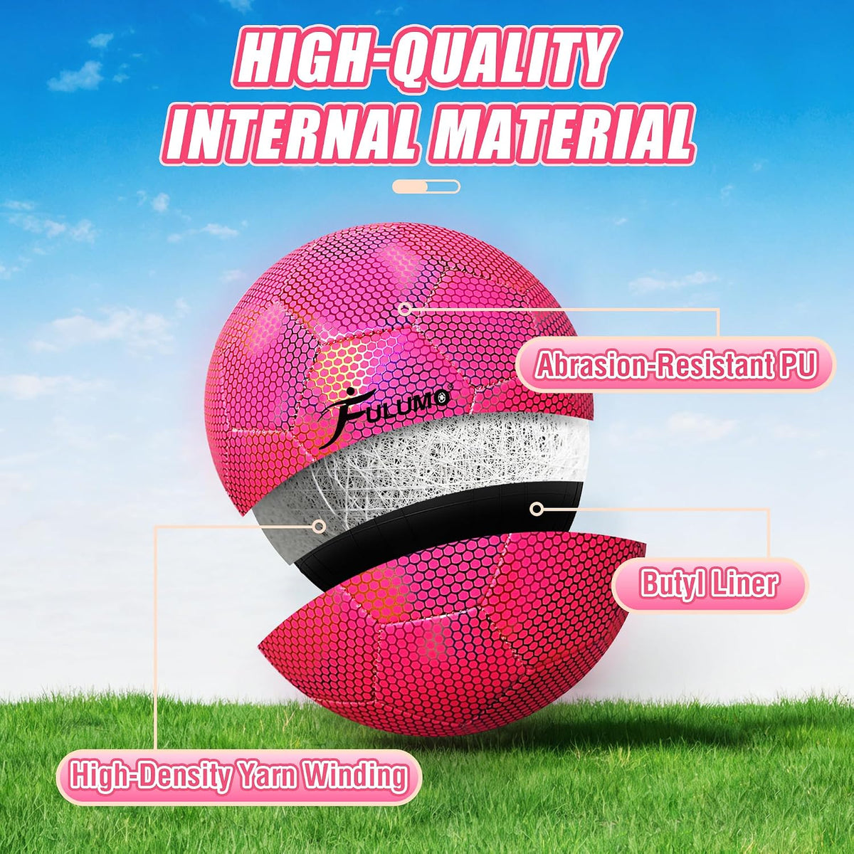 FULUMO Balón de fútbol que brilla en la oscuridad Tamaño 5\/Tamaño...