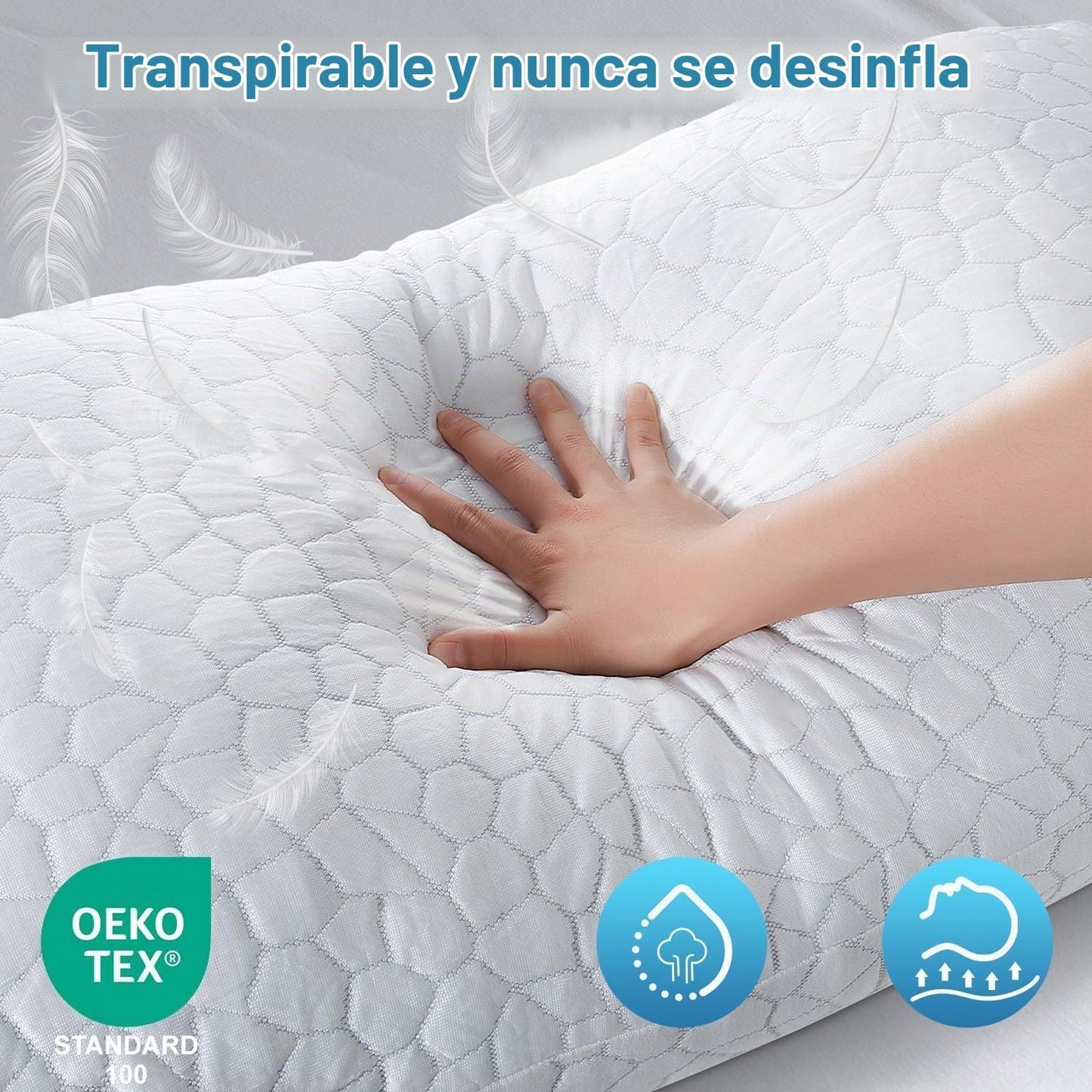 QUTOOL - Almohada hipoalergénica, espuma viscoelástica, gel tritura...