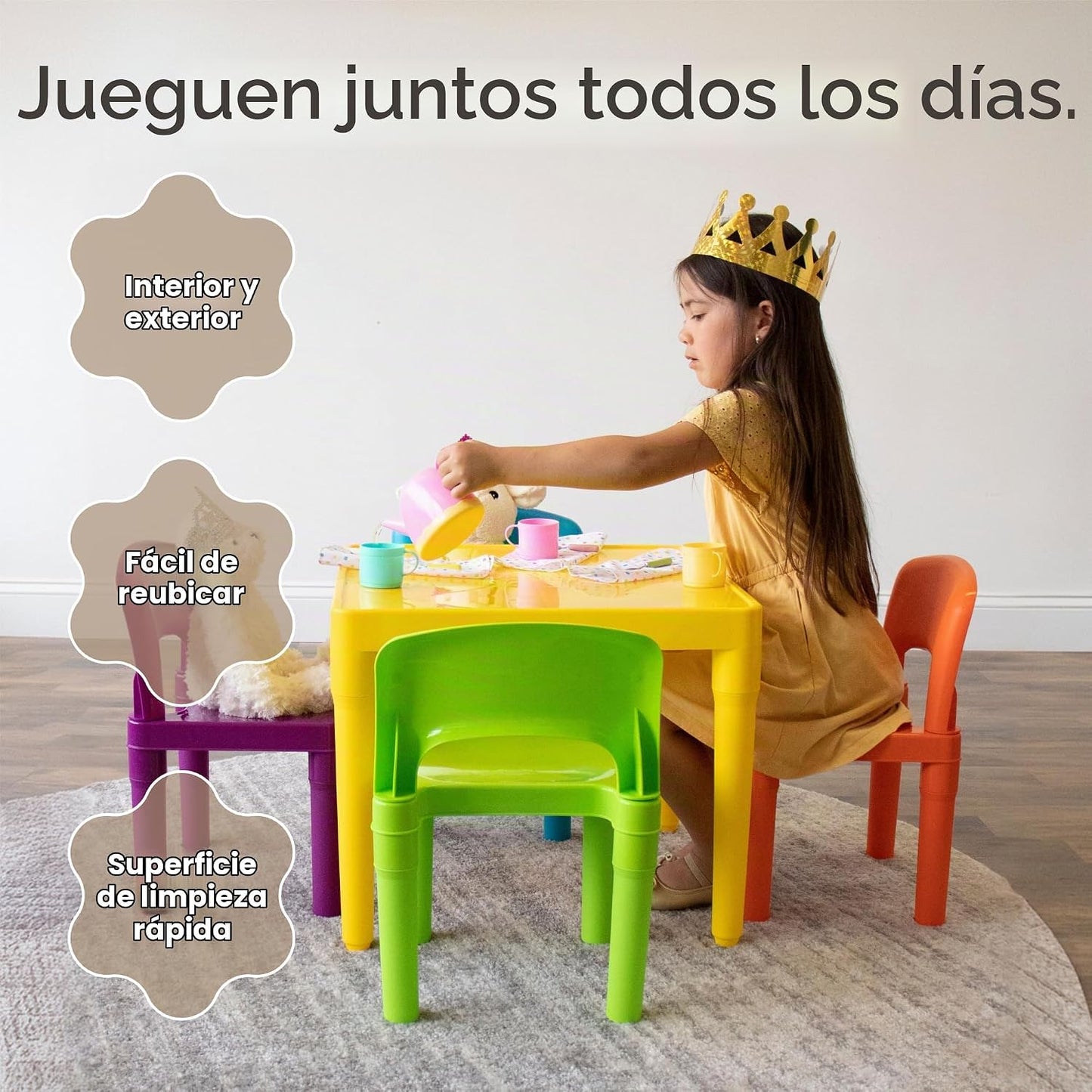 Humble Crew - Juego de mesa y silla para niños, interior y exterior...