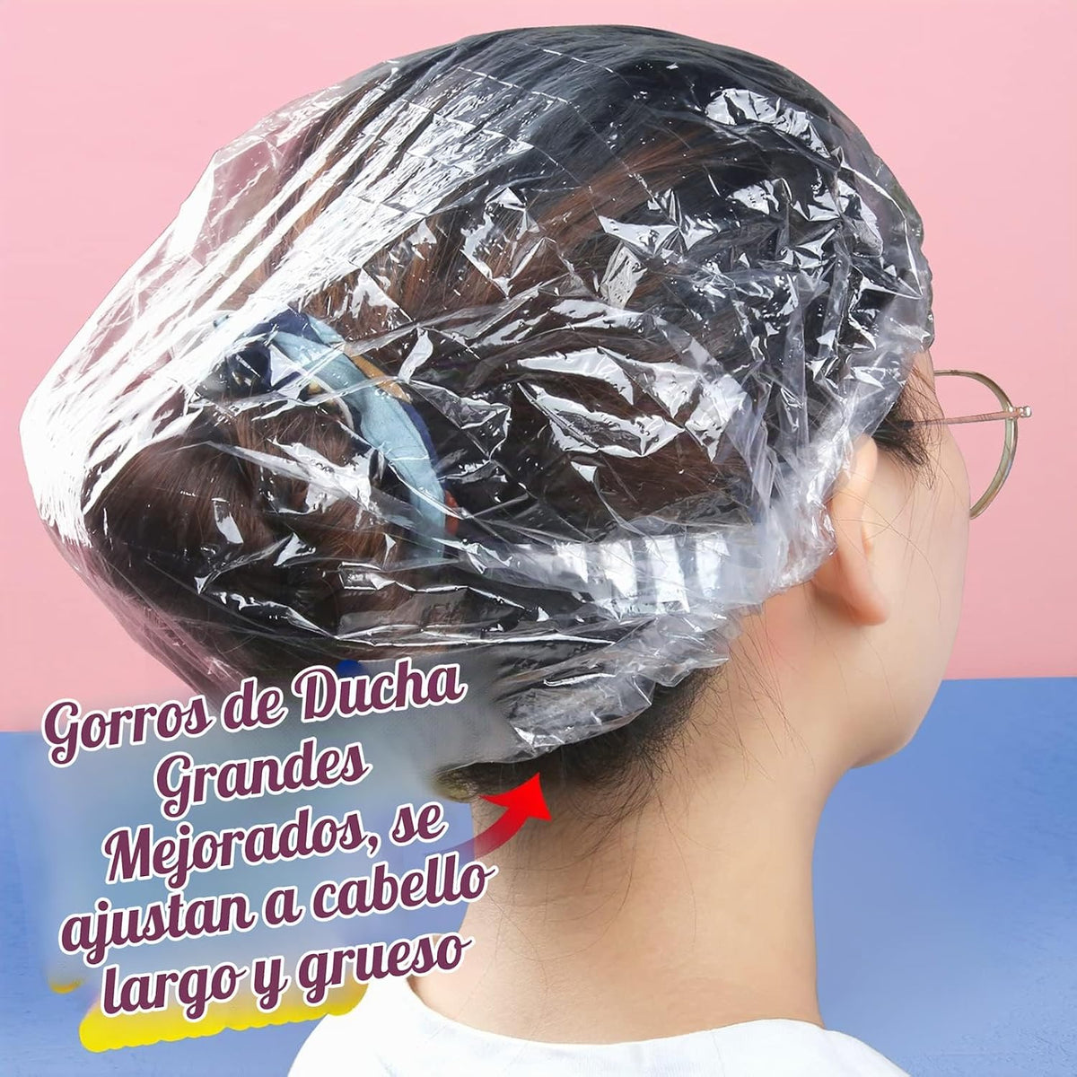 LEOBRO 100 piezas gorros de ducha desechables, gorros de ducha gran...