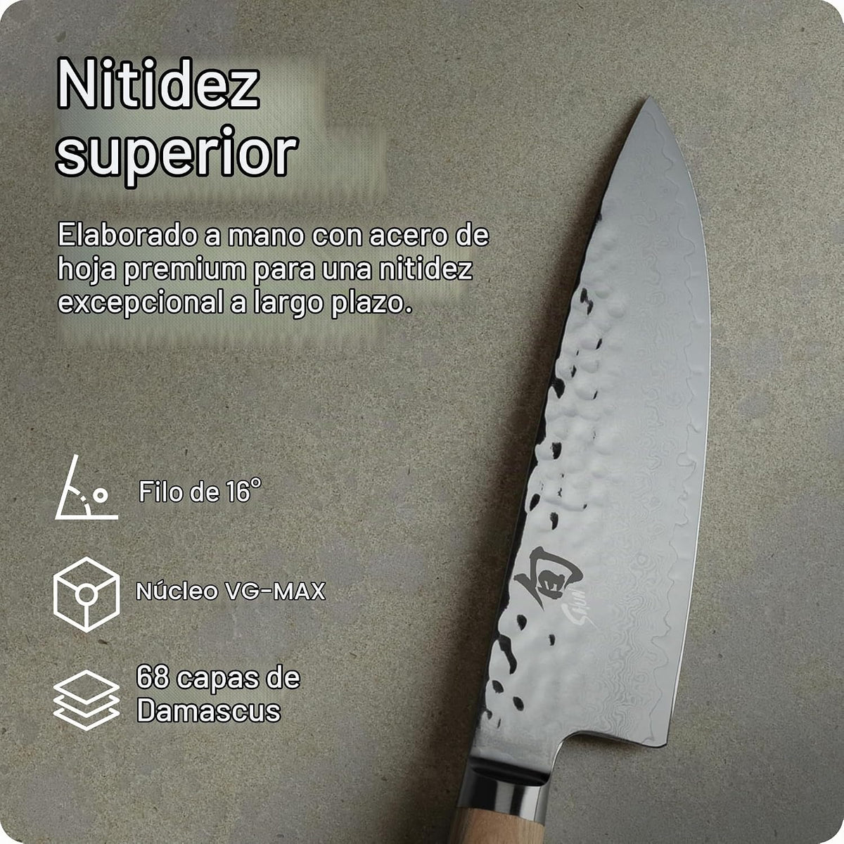 Shun Premier Blonde - Cuchillo de chef de 6 pulgadas, cuchillo de c...
