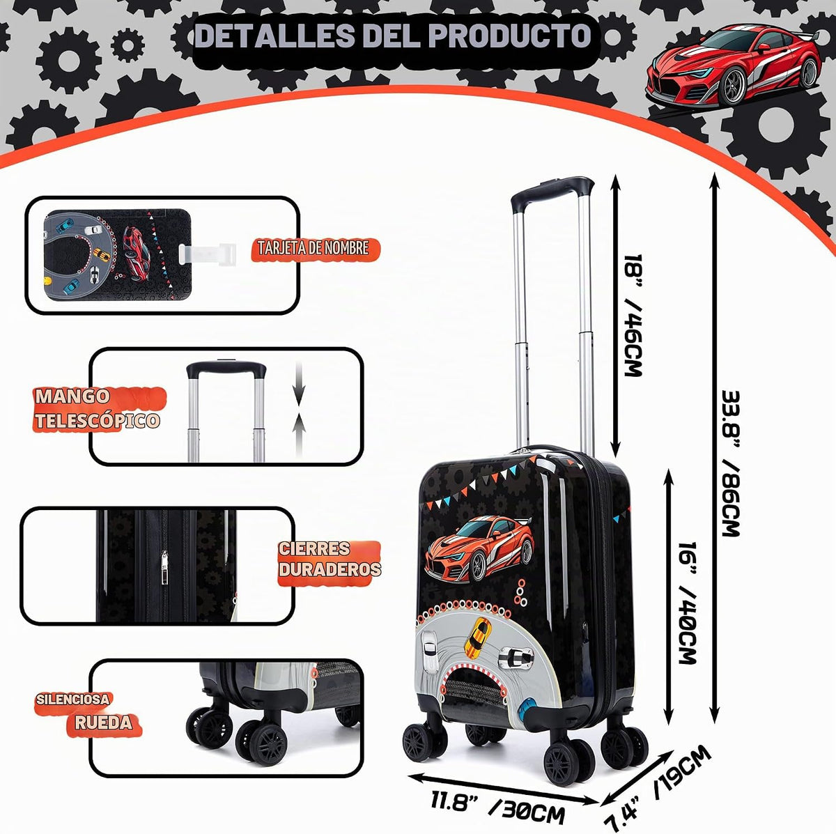 Juego de equipaje para niños Homskiii 5 piezas, juego de maletas de...